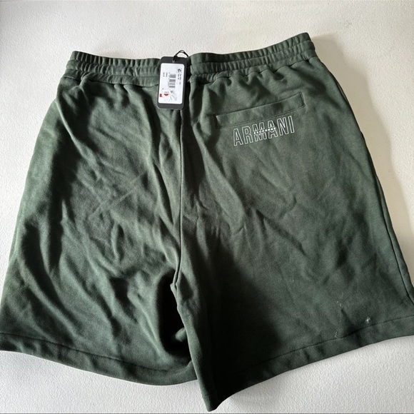 Armani Exchange AX Green Fleece Drawstring 7" Bermuda Sweat Shorts Green Size M - Picture 7 of 7